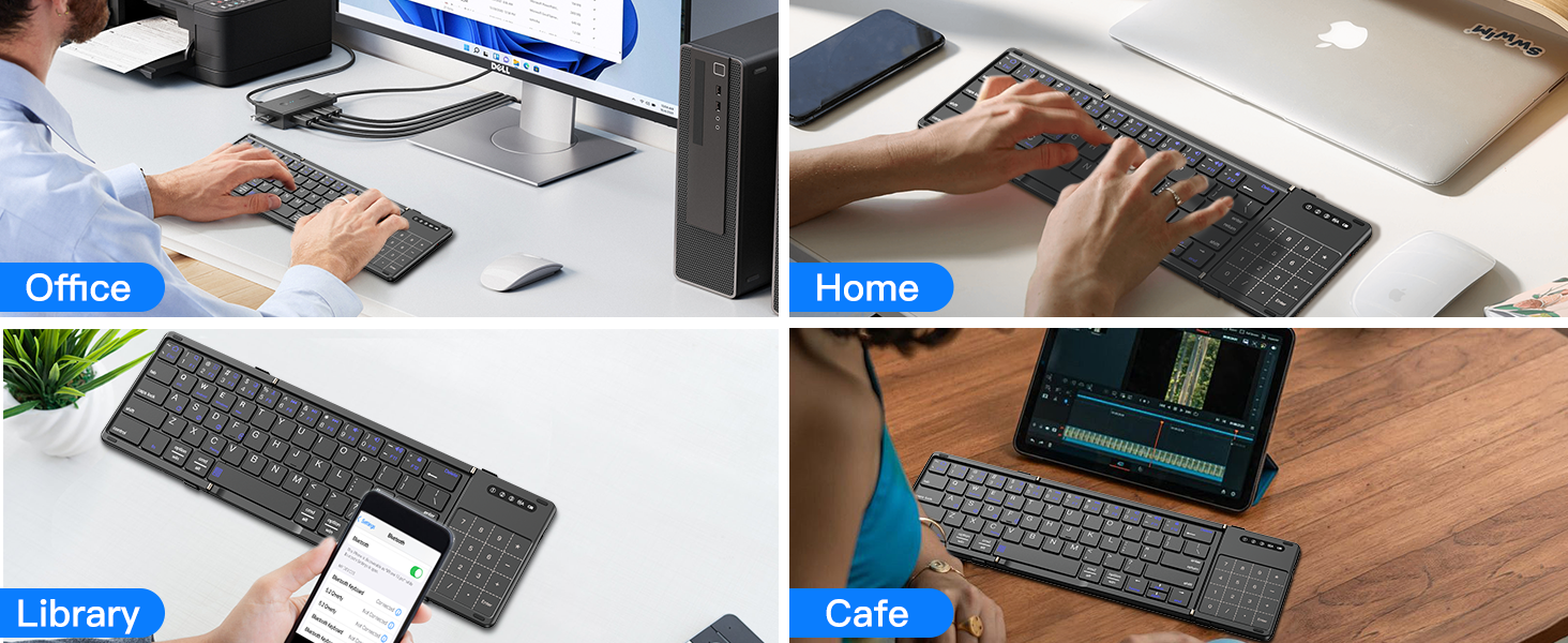 folding keyboard with touchpad