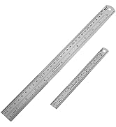YouOKLight Metal Ruler Set,6 inch Ruler and 12 inch Ruler. Ruler Inches and Centimeters,Metric Ru...