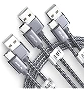 JSAUX USB A to USB C Cable [3-Pack 6.6Ft], 3.1A Fast Charging Cord, Type C Charge Cable Compatibl...