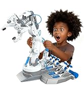 SMIESSKIDDO 3 in 1 Hydraulic Robot Arm - 220 Pcs STEM Building Toys with 4-Jaw Grab, Suction &amp; To...