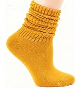 Slouchy Knee High Boot Socks Women Knit Long Tube Scrunch Socks for Casual Wear &amp; Daily Use Size ...