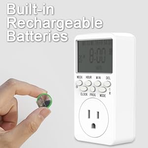 7 Day Weekly Programmable 110V AC Power Outlet Timer, Energy-Saving Indoor Timer Plug