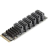 M.2 to SATA3.0 Adapter Card, M.2 M EKY PCIE3.0 to SATA Adapter Card, ASM1166 6Gbps Ph516 6 Port E...