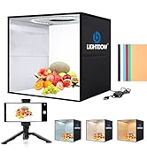 Lightdow 12"x12"x12" Photo Studio Light Box Photography with Desktop Tripod &amp; 120 LEDs (CRI>95), ...