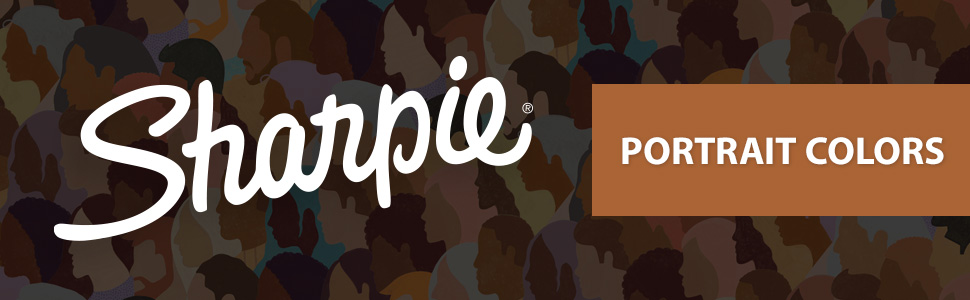 &amp;#34;Sharpie Portrait Colors&amp;#34; on abstract background of people