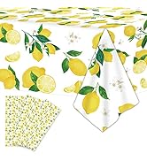 3 Pcs Lemon Tablecloth Party Yellow Lemonade Supplies Lemons Summer Party Tablecover for Lemon Th...