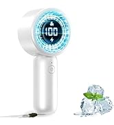 Portable Handheld Turbo Fan with LED Display - Turbocharged 32ft Cooling, Long-lasting 5 Speeds 4...
