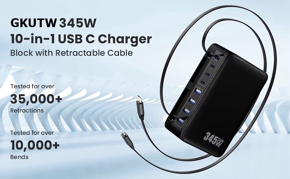 USB C Charger USB C Charger Block, 10-Ports GaN IV Fast Charging Station Hub,PD Laptop Charger