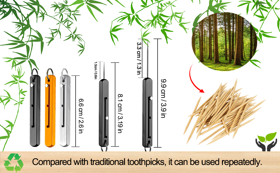 keychain titanium telescopic keychain toothpick
