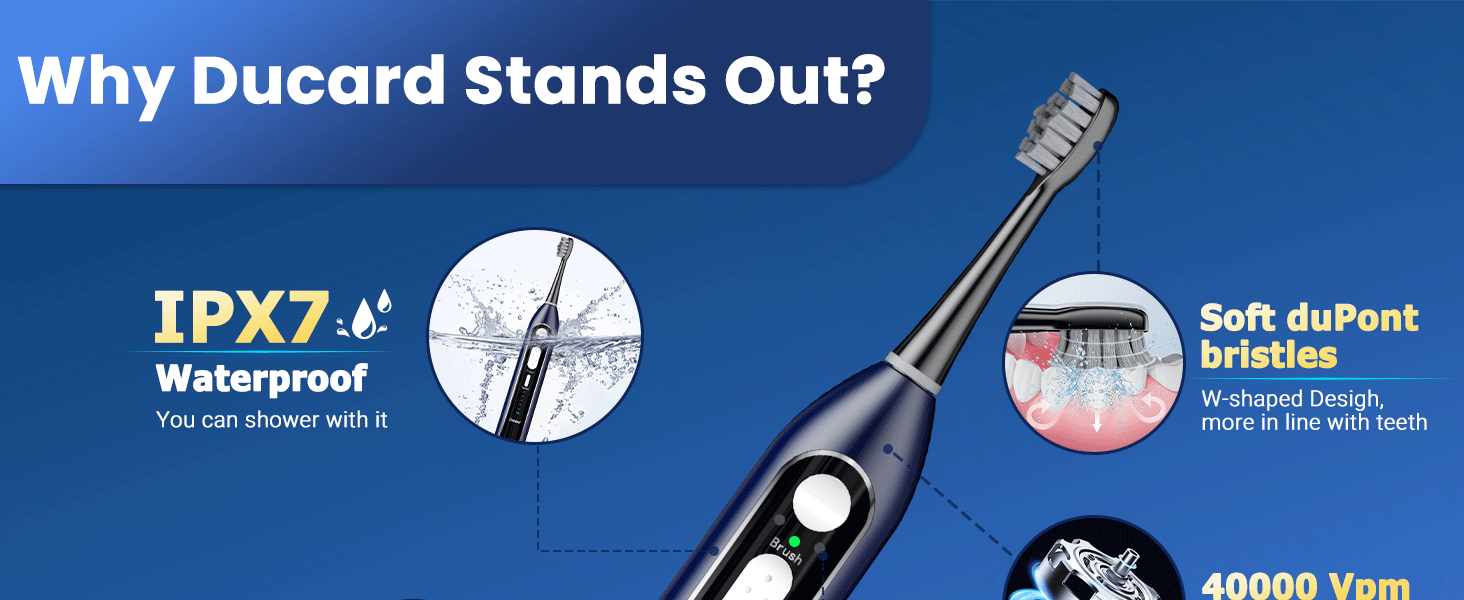 electric toothbrush with water flosser with 3 sonic brush &amp;amp; 5 brush pressure