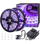 YAYIT 40 Foot Led Black Light Strip Kit, 720 Units Led, 12V Flexible Blacklight Fixtures, Non-Wat...