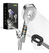Hibbent Filtered Showerhead with handheld, High Pressure 5 Sprays Handheld Shower Head with Brass...