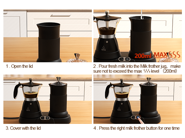 moka pot and milk frother