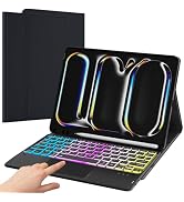 SNOODU for 2024 iPad Pro 11 inch (M4) Trackpad Keyboard Case: 3 Zone 7 Colors Backlit Detachable ...