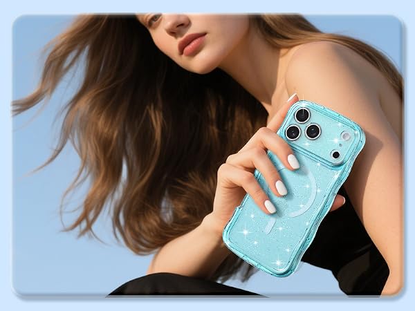 crystal Clear case transparent case magnetic case glitter case Glossy case cute case aesthetic case