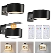 Vitnucrol Battery Operated Picture Lights for Wall, 3 Pack Wireless LED Art Lights with 3 Lightin...