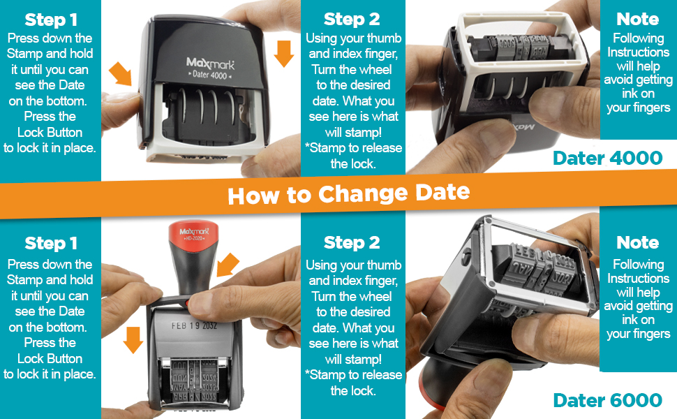 how to change the date instructions for dater 4000 and dater 6000