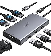 ) USB C Docking Station Dual 4K DisplayPort for Dell/Lenovo/HP Laptop,Quadruple Display USB-C Hub...