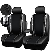 CAR PASS Velour Rhinestone Bling Seat Covers for Front Seats, Warm Velvet Winter Breathable Summe...
