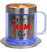 Mom Birthday Gifts, 12oz Self Heating Coffee Mug Featuring Best MOM Ever, USB Electric Temperatur...