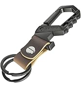 Idakekiy Key Chain, Heavy Duty Belt Loop Key Keeper Key Ring Holder with Bottle Opener Leather Ke...
