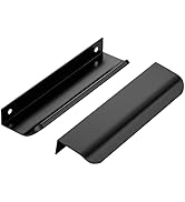 Ravinte Hardware 10 Pack Black Cabinet Handles, 5.9 Inch (150mm) Finger Edge Pulls, 5 Inch Hole C...