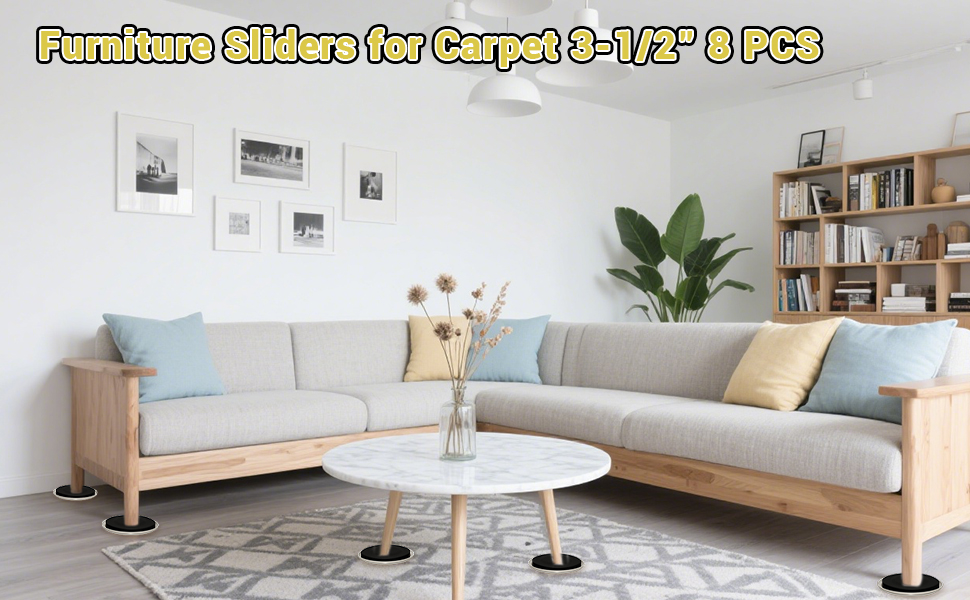  Furniture Sliders for Carpet 3-1/2"