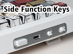 womier L65 60% Mechanical Keyboard Wireless with Knob, White Gaming Keyboard 4000mAh Battery