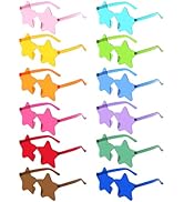 12 Pairs Star Kids Sunglasses Bulk Colorful Rimless Star Glasses for Women Adults Fun Trendy Tran...