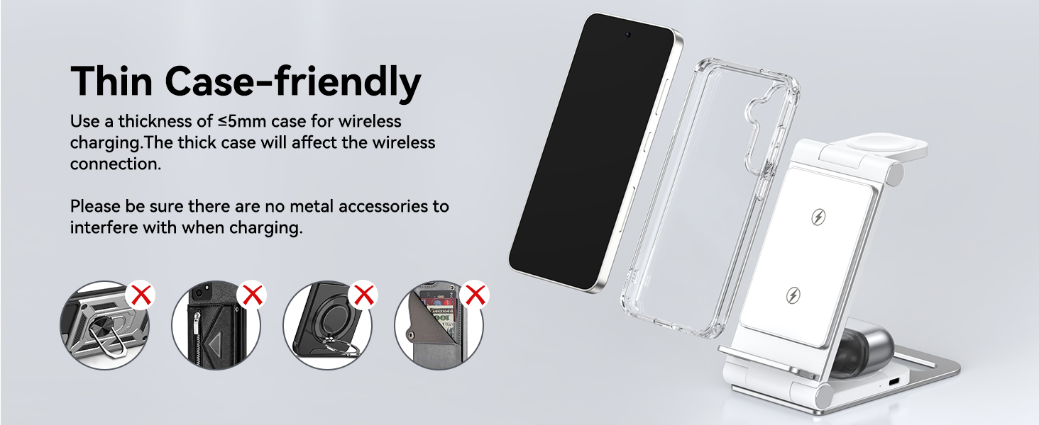 the wireless charger could power your samsung phone, without taking off the case