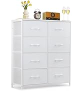 8-Drawer Dresser for Bedroom, Anti-Tip Tall Storage Organizer Chest of Drawers with Wooden Top an...