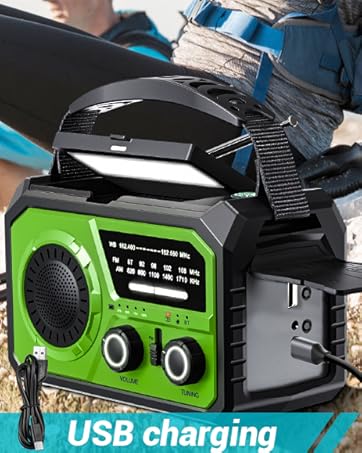 16000mah Emergency Weather Radio Hand Crank Solar Radio Battery Powered Portable Am/Fm/Wb NOAA 