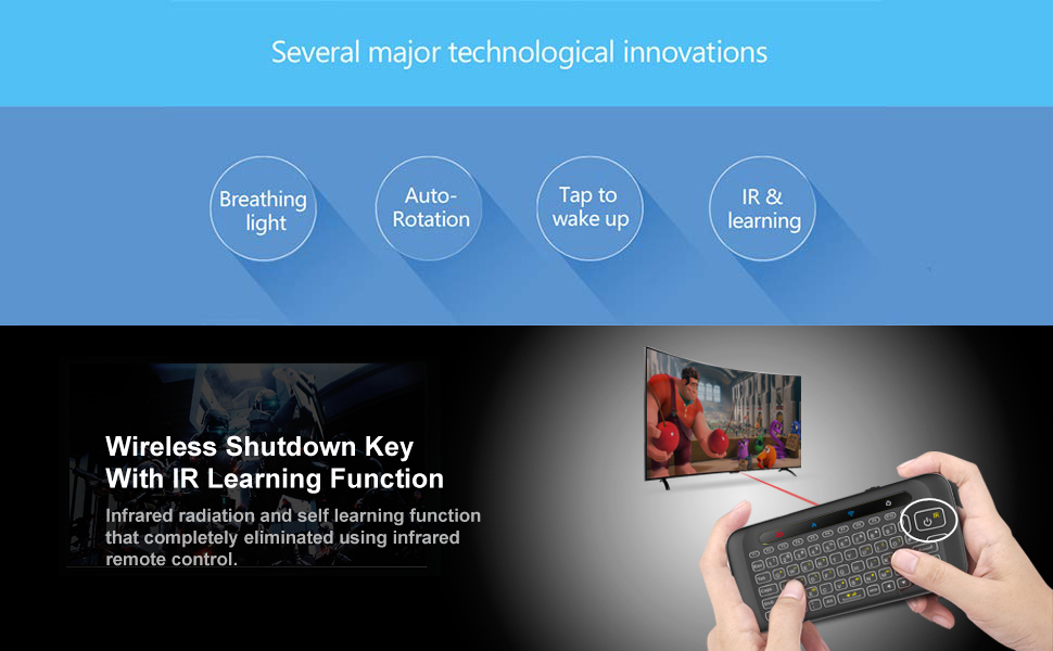 Dupad Story H20 2.4GHz Mini Wireless Keyboard with Remote Mouse Combo