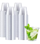 Clawsoff 300 Pack 9 oz Clear Plastic Cups, Disposable Cocktail Cups (No Lids) for Party, Wedding,...