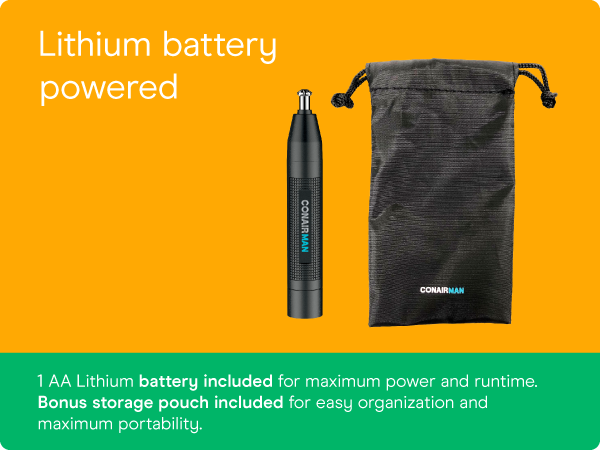 Conair nose ear hair trimmer mensman battery pouch 3 bevel design technology 360