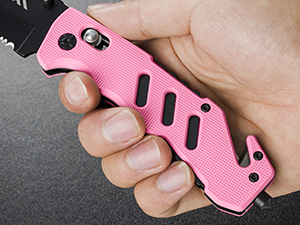 FLISSA Folding Pocket Knife with Clip, Glass Breaker and Seatbelt Cutter