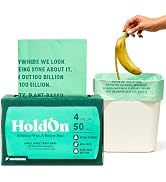 HoldOn Compostable Small Kitchen Bags, 4 Gallon - Leak-Resistant Triple-Ply Tie-Top Compost Bin B...
