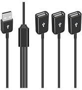 Duttek 3 in 1 USB Y Splitter Cable 1FT/30cm, USB Power Splitter Cable, USB2.0 Male to 3 USB A Fem...