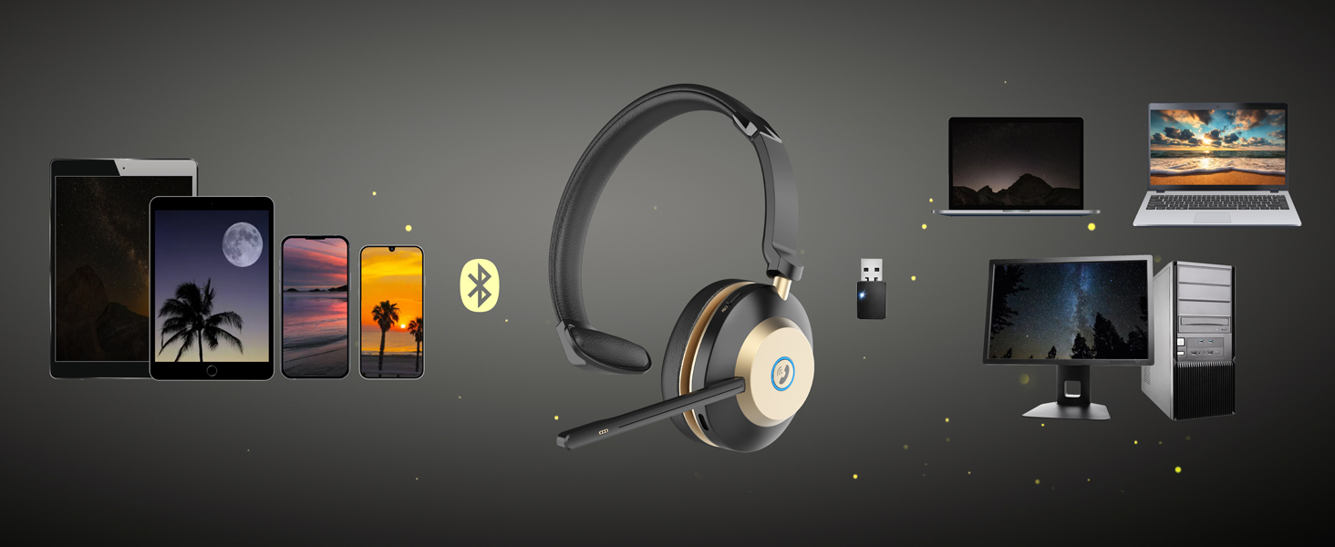 wireless headphones with mic