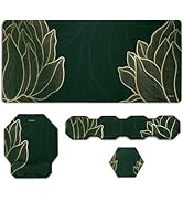 MOSISO Extended Gaming Mouse Pad&amp;Hexagon Keyboard Wrist Rest&amp;Mousepad with Wrist Support&amp;Coaster,...