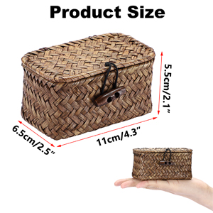 Wicker Baskets Bins with Lid Seagrass Baskets Storage Bins Handwoven storage Basket Organizer