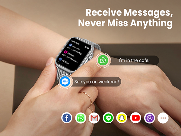 Android iPhone Smart Watch for Messages and App Notifications