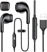 ACAGET USB Computer Headphones for PC, Adjustable Sound &amp; Vocal EQs Corded Gaming Headset, USB A ...