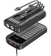 MINRISE Solar Charger Power Bank, 40000mAh Portable Charger PD 20W Fast Charging Solar Power Bank...