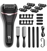 Rechargeable Electric Callus Remover for Feet with 6 Roller Heads, Dual-Speed Foot File, Waterpro...