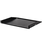 NavePoint Cantilever Server Shelf Vented Shelves Rack Mount 19 Inch 1U Black 14 Inches (350mm) deep