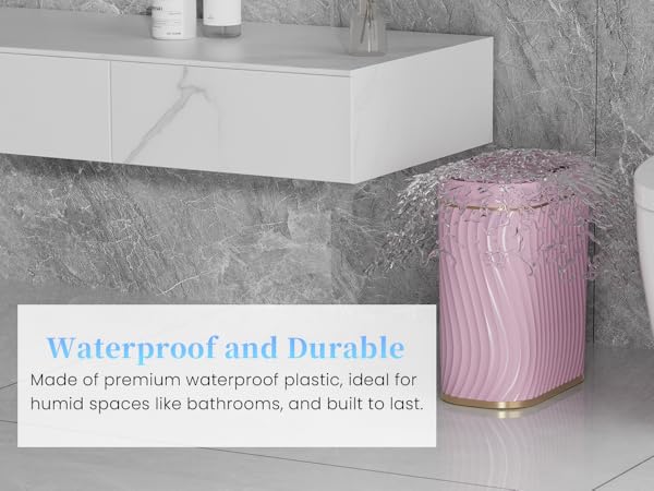 Pink Bathroom Trash can with Automatic Touchless Lid