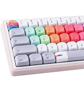 Tsungup MOA Profile Keycaps,131 Keys Gray Rainbow Candy Custom Keycaps,PBT Cute Dye Sub Key Caps ...