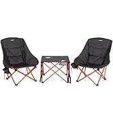 Lippert Baja Overlanding 3-Piece Chair &amp; Table Set, 600-Denier Polyester Folding Chairs, Dual Cup...