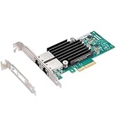 XikeStor 10Gb NIC PCI-E Network Card for Intel X550-T2, Dual RJ45 Port, 10G PCI Express Ethernet ...